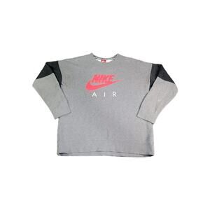 Nike Air Men’s Size L Motif Crewneck Sweatshirt Grey Cotton Long Sleeve C19-10